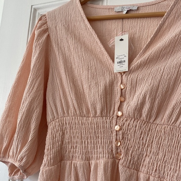 Glo Fashion Pink V-Neck Dress - Picture 3 of 3